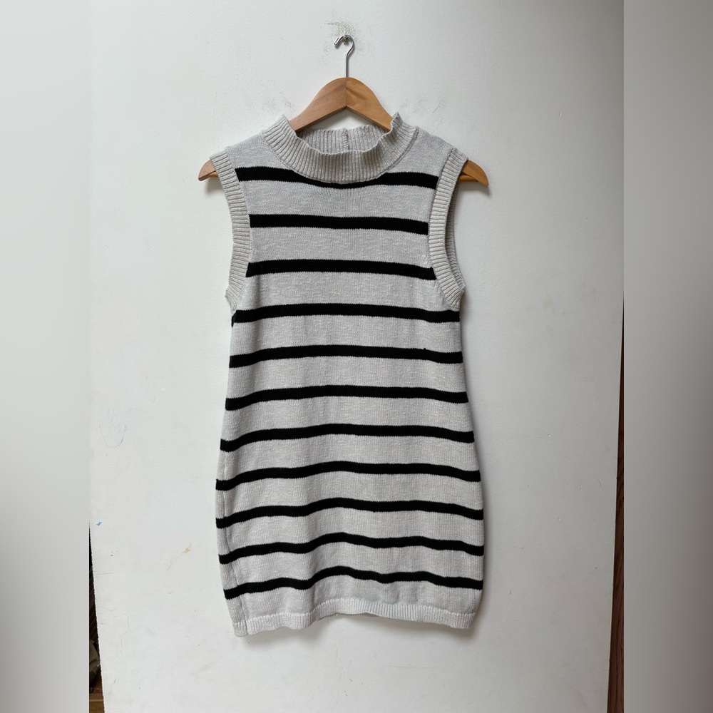 Sanctuary Sleeveless Striped Mock Neck Sweater Dress